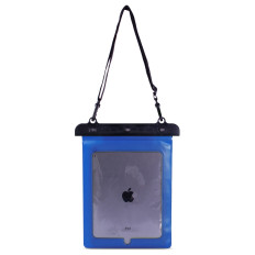 Custodia impermeabile per tablet in PVC con esterna regolabile - cinturino blu