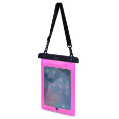 Neperšlampamas dėklas PVC tabletės su reguliuojamu lauko dirželiu - PINK