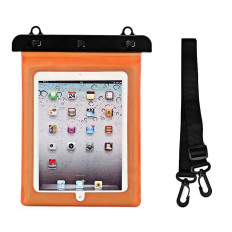 Caso impermeável para tablet PVC com ajustável ao ar livre - alça laranja