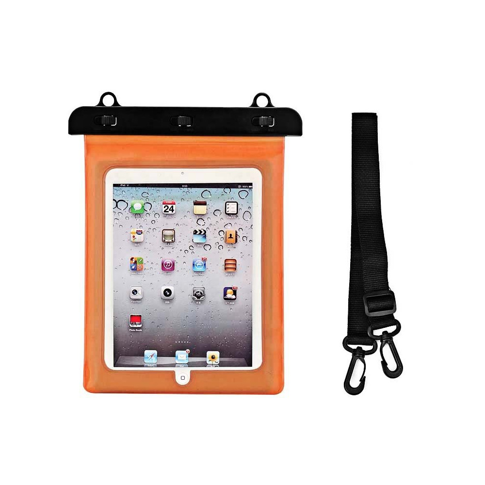 Caso impermeável para tablet PVC com ajustável ao ar livre - alça laranja
