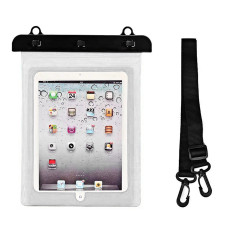 Funda impermeable para la tableta PVC con correa al aire libre ajustable - Blanco