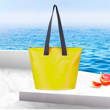 Bolsa de praia impermeável PVC com braços no ombro 11l - amarelo