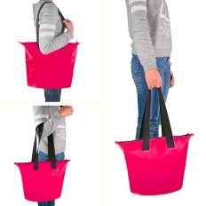 Bolsa de praia impermeável PVC com braços no ombro 11l - rosa
