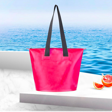 Bolsa de praia impermeável PVC com braços no ombro 11l - rosa