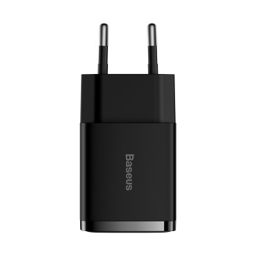 Compact 2x USB 10.5W črni polnilnik