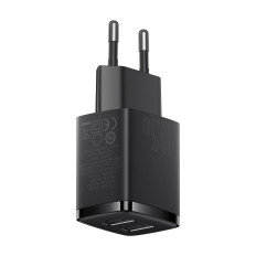 Compact 2x USB 10.5W musta laturi