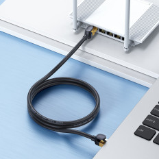 Ātra tīkla kabelis Patchcord RJ45 10Gbps Cat 7 ātrums septiņi 5m melni