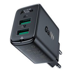 Gan 2x USB 18W QC 3.0 AFC FCP Črno poglavje