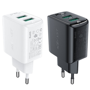 Gan 2x USB 18W QC 3.0 AFC FCP Črno poglavje