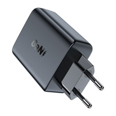 A229 Gan carregador dois portos pretos USB-C PD 50W