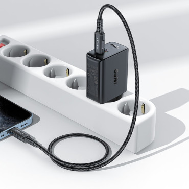 A29 GAN tīkla lādētājs Divi USB-C PD 50W Baltās ostas