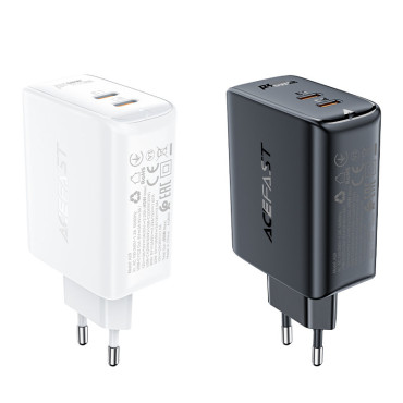 A29 GAN tīkla lādētājs Divi USB-C PD 50W Baltās ostas