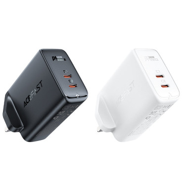 Cargador de premio GAN A32 GAN Dos puertos USB-C PD 50W UK Black
