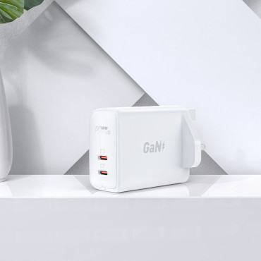 Português A32 Gan A32 Gan Press Ports PD 50W UK Plug UK White