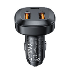 Carregador de carro 2x USB 1x USB-C 66W POWER ENTREGA QC 4.0 Preto