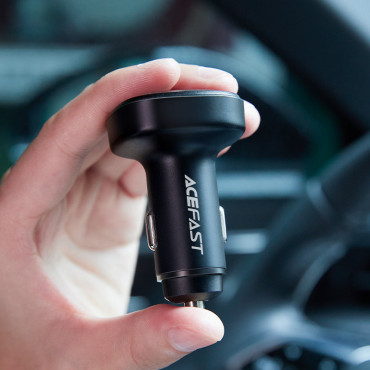 Nabíjačka automobilov 2x USB 1x USB-C 66W Dodávka výkonu QC 4.0 čierna