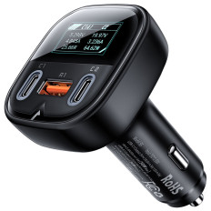 Billaddare med 2x USB-C 1X Display USB 101W Power Delivery QC 4.0 Svart