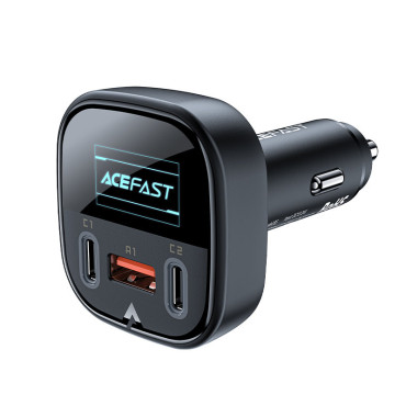 Φορτιστής αυτοκινήτου με 2x USB-C 1x Οθόνη USB 101W Παράδοση ισχύος QC 4.0 Μαύρο