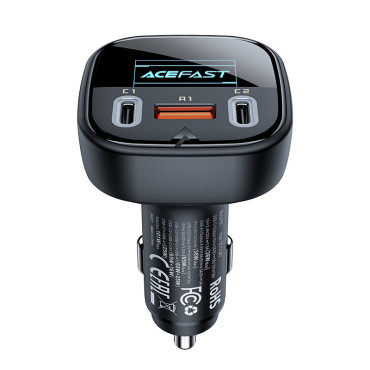 Billaddare med 2x USB-C 1X Display USB 101W Power Delivery QC 4.0 Svart
