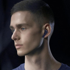 Följande hörlurar Trådlös TWS Bluetooth Blue