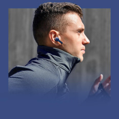 Följande hörlurar Trådlös TWS Bluetooth Blue