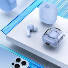 Po slušalkah Wireless TWS Bluetooth svetlo modra