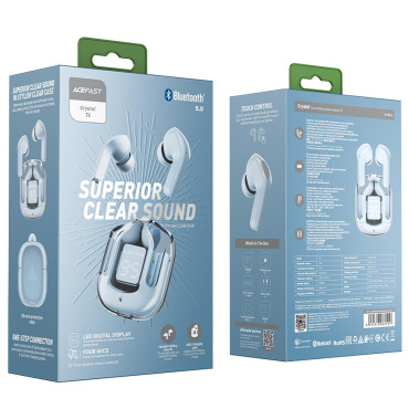 Po slušalkah Wireless TWS Bluetooth svetlo modra