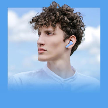 Po slušalkah Wireless TWS Bluetooth svetlo modra