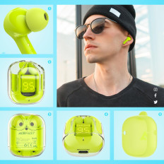 Ľahké bezdrôtové slúchadlá TWS Bluetooth Green
