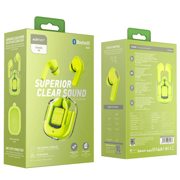 Nosilne brezžične slušalke TWS Bluetooth Green