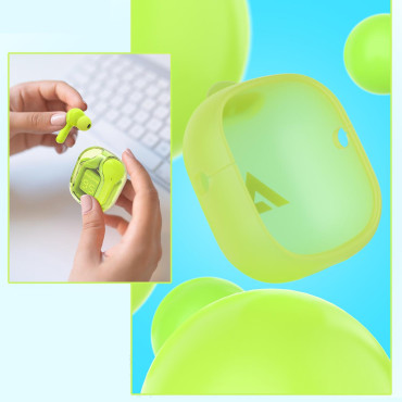 Nosilne brezžične slušalke TWS Bluetooth Green