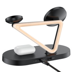 3In1 QI 15W bezdrôtová nabíjačka a iPhone stojan Apple Sledujte a Airpods Black