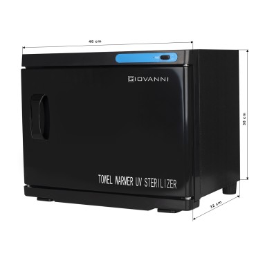 Handdoekverwarmer met UV-C 23L zwarte sterilisator — vooraanzicht