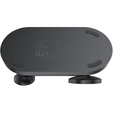 3in1 Qi 15W carregador sem fio e suporte do iPhone Apple Assista e Airpods Preto