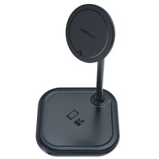 2In1 qi 15W trådlös laddare och stativ för iPhone och Apple AirPods E6 Black