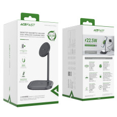 2In1 qi 15W trådlös laddare och stativ för iPhone och Apple AirPods E6 Black