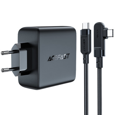 Rýchle GAN 3X USB-C 1X USB-A Sieťová nabíjačka + USB-C 100W 2M UhLový kábel čierny