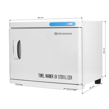 Handduksvärmare med UV-C 23L sterilisator vit — framsida