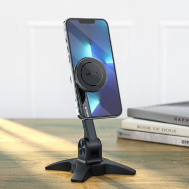 Stativ Stand Magnetiskt handtag för svart telefon
