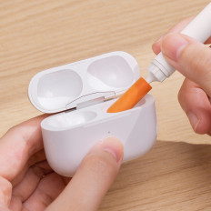 Cleaning brush headphone keyboard mouse electronics white