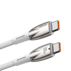 Kabelis ātri uzlādes vads Glimmer Series USB-C 480MB / s PD 100W 2m balts
