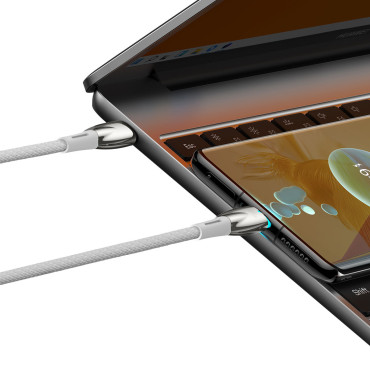 Καλώδιο γρήγορης φόρτισης καλώδιο Glimmer Σειρά USB-C 480MB / S PD 100W 2M Λευκό