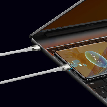 Kábel Rýchly nabíjací kábel Glimmer Series USB-C 480MB / S PD 100W 2M Biela