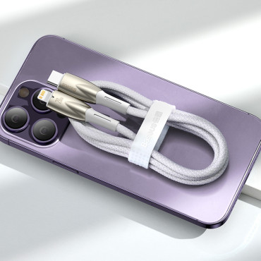 Kábel Rýchly nabíjací kábel Glimmer Series USB-C 480MB / S PD 100W 2M Biela