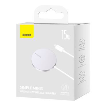 Majhen indukcijski nakladalec za Magsafe Simple Mini3 15W Silver