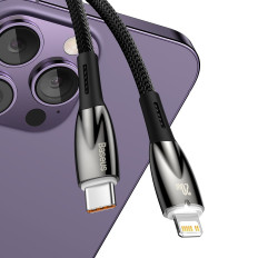 Kabel Snabb Laddningsladd IPHONE USB-C - Lightning 480MB / S PD 20W 1M Svart