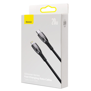 Kabel Snabb Laddningsladd IPHONE USB-C - Lightning 480MB / S PD 20W 1M Svart