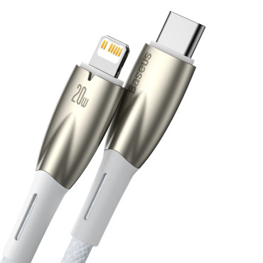 Cable para cable de carga rápido iPhone USB-C - Lightning 480MB / S PD 20W 1M Blanco