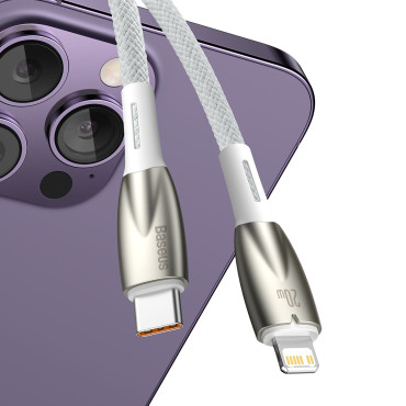 Cable para cable de carga rápido iPhone USB-C - Lightning 480MB / S PD 20W 1M Blanco
