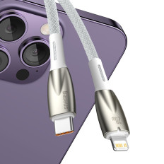 Cable para cable de carga rápido iPhone USB-C - Lightning 480MB / S PD 20W 1M Blanco